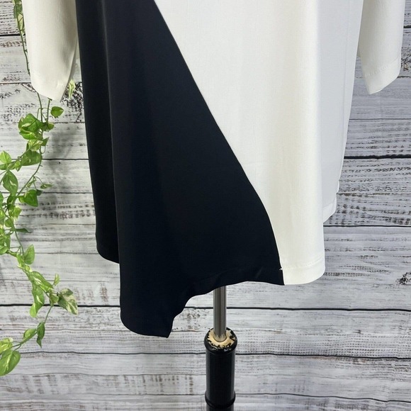 Ever Sassy Tunic Top sz Extra Small Black Ivory Lagenlook Wedding Church Modest - Picture 7 of 11